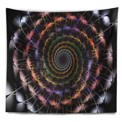 Tapisserie multicolore à spirale abstraite
