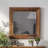 Rustic Farmhouse Wall Mirror, Solid Wood Frame Square Decorative Mirror, Country Style Accent Mirror for Living Room, Bedroom, Entryway, Bathroom