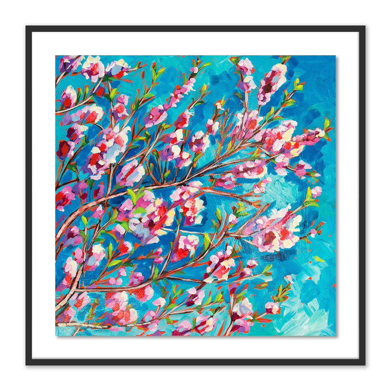 Flowers In Bloom Painting by Sari Shryack, Black, 40" H x 40" W x 2.5" D