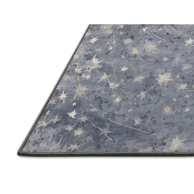 Tapis gris soyeux et moelleux, Rectangle 7 pi x 10 pi