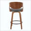 Tabouret de bar Mid-Century moderne à hauteur fixe avec pivot en bois avec repose-pieds rond en métal - ensemble de 2