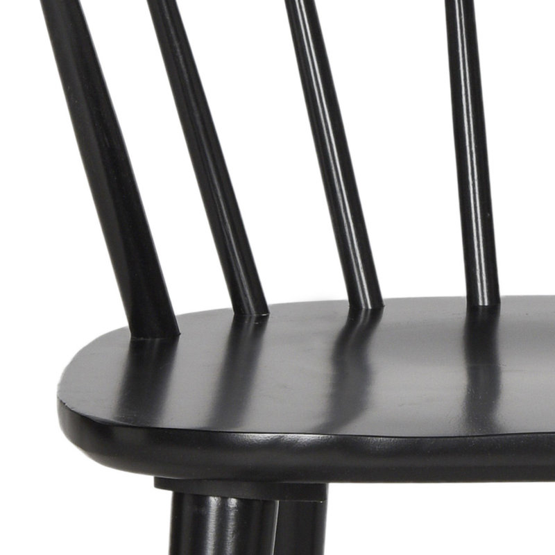 Baek 45cm Solid Spindle Back Arm Chair, Black