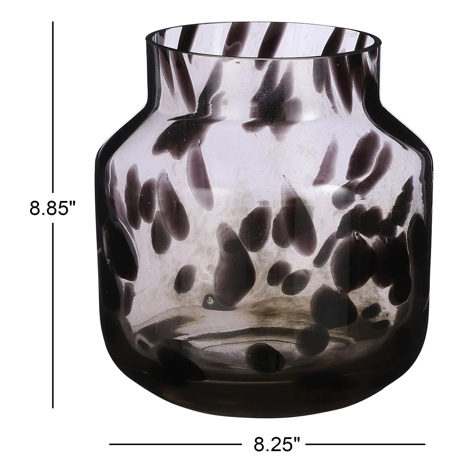 Goldia Glass Table Vase, Purple, 8.85" H x 8.25" W x 8.25" D