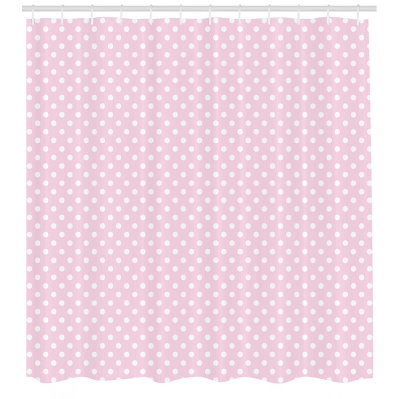 Polka Dots Shower Curtain with Hooks Included, 75" H x 69" W