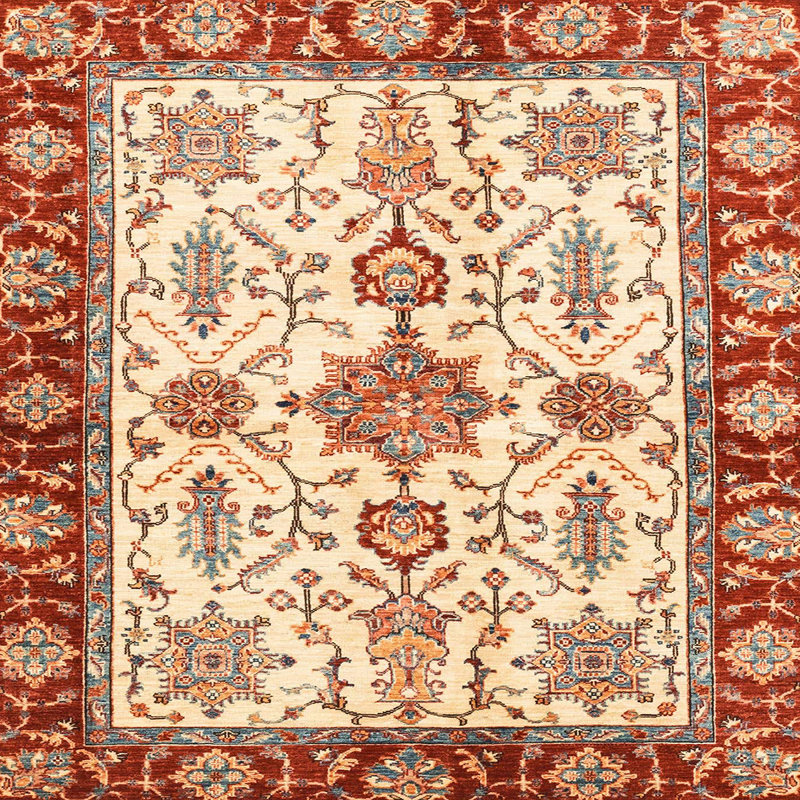 Abstract Indoor Rug, Square 6'
