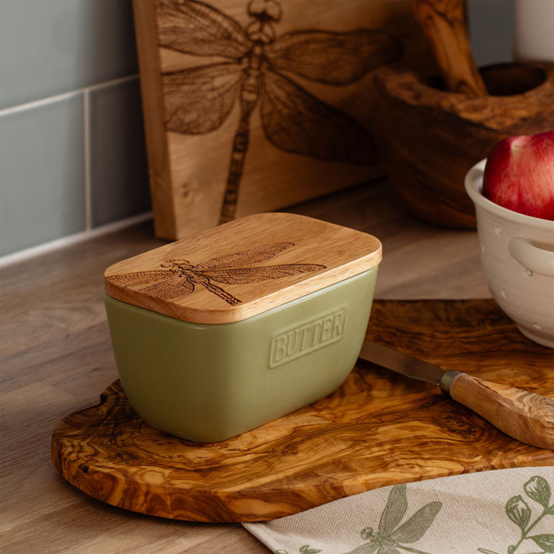 Selbrae House Ceramic Butter Dish, Green