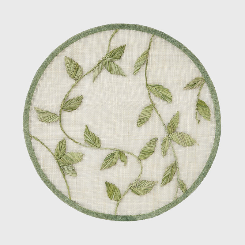 Round Placemat Set, Leaf Green