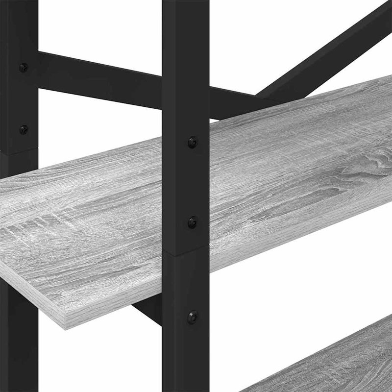 100 cm W Steel Etagere Bookcase, (5 Shelves) 178cm. H x 100cm. W x 33.5cm. D, Grey Sonoma