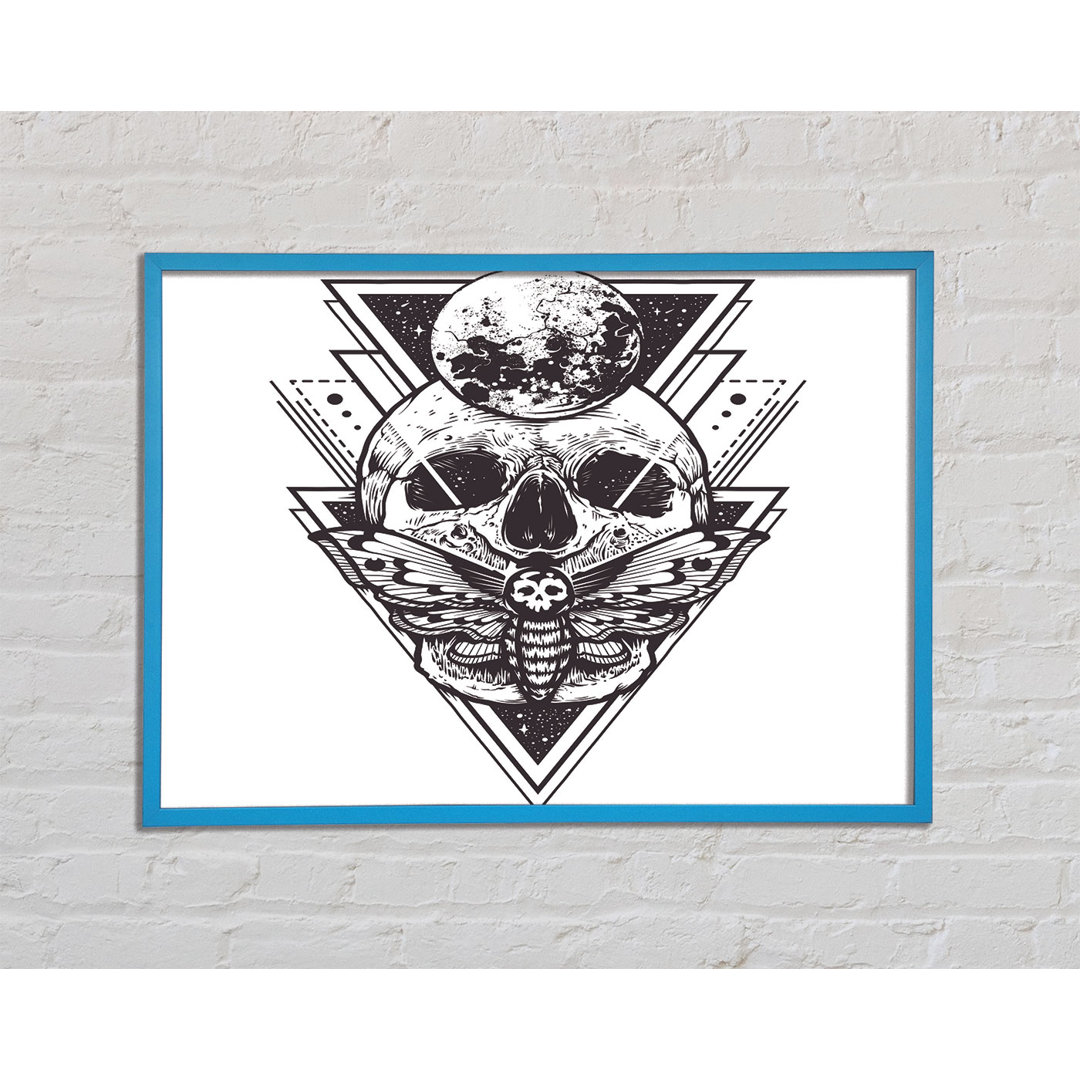 Death Moth Skull Triangles - Einzelne Bilderrahmen Kunstdrucke