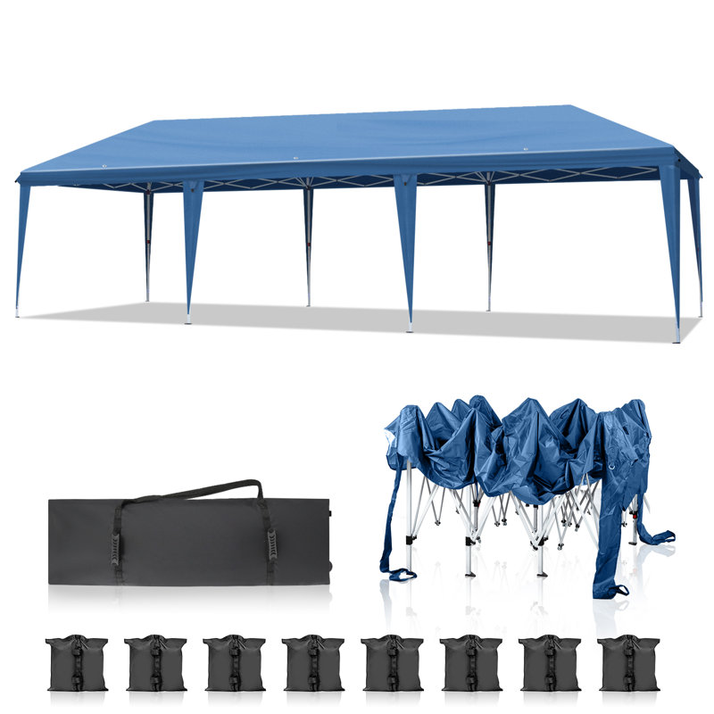 360'' W x 120'' D Steel Pop-Up Canopy, Blue