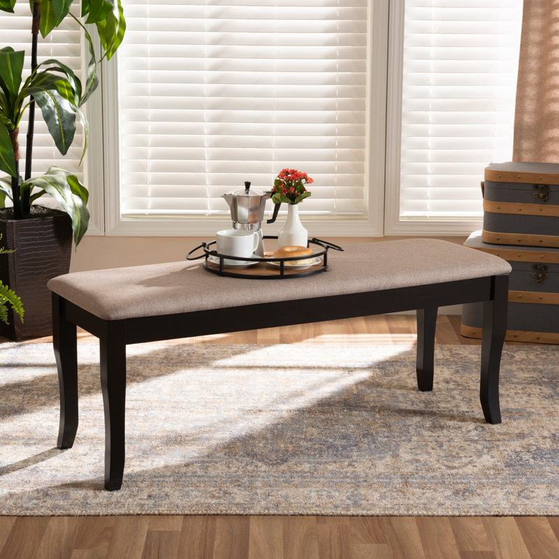 Polyester Upholstered Bench, Beige