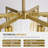 24" Gold Chandelier - 3D Grille Textured Crystal Border, 6-Light Adjustable For Sloped Ceilings