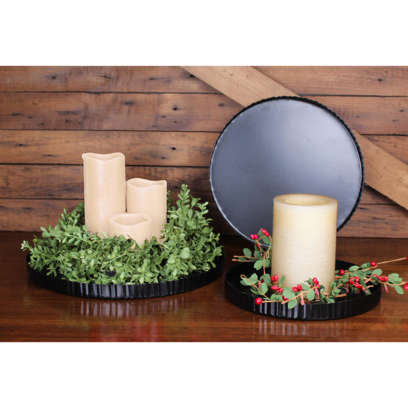 Ensemble de plateaux ronds de 3 - 10 po, 12 po, 14 po - Noir