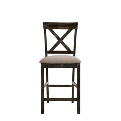 Martha II Tan Linen Counter Height Chair (Set Of 2)
