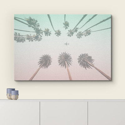 Tropical Palm " Duotone Teal Pink Los Angeles Palm Trees "
