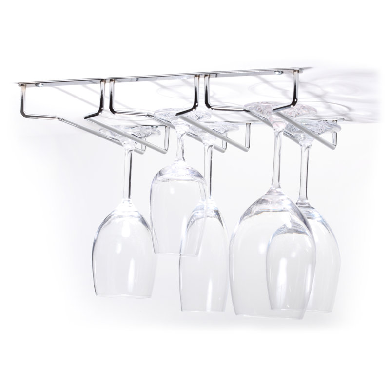 Garrow Hanging Wine Glass Rack in Silver