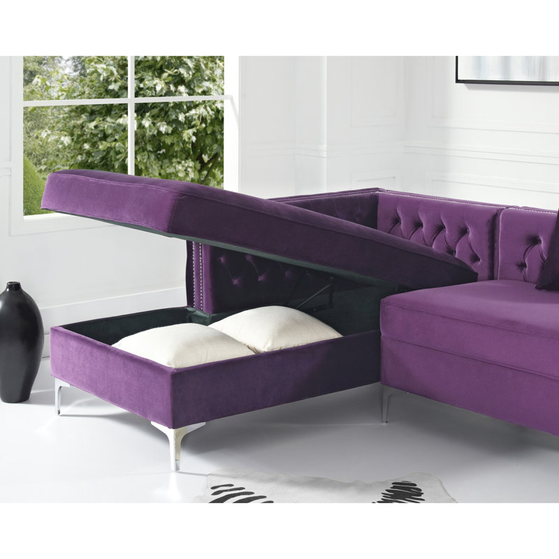 Canapé modulaire réversible Leonardo, Orienté à gauche (vu de face), Mauve