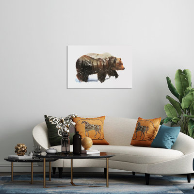 Impression d'un grizzly arctique sur verre acrylique