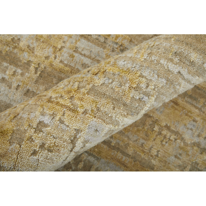 Eastfield Abstract Area Rug in Brown/Gold/Ivory, Rectangle 9' x 12'