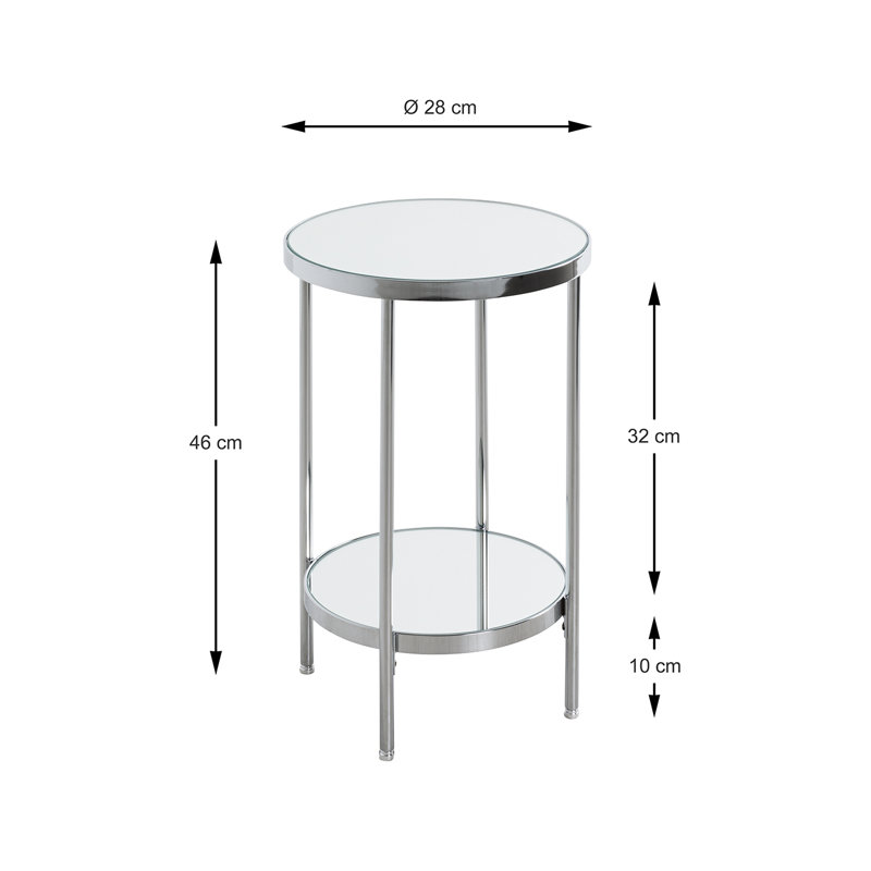 Darmstadt Tray Top End Table, Chrome