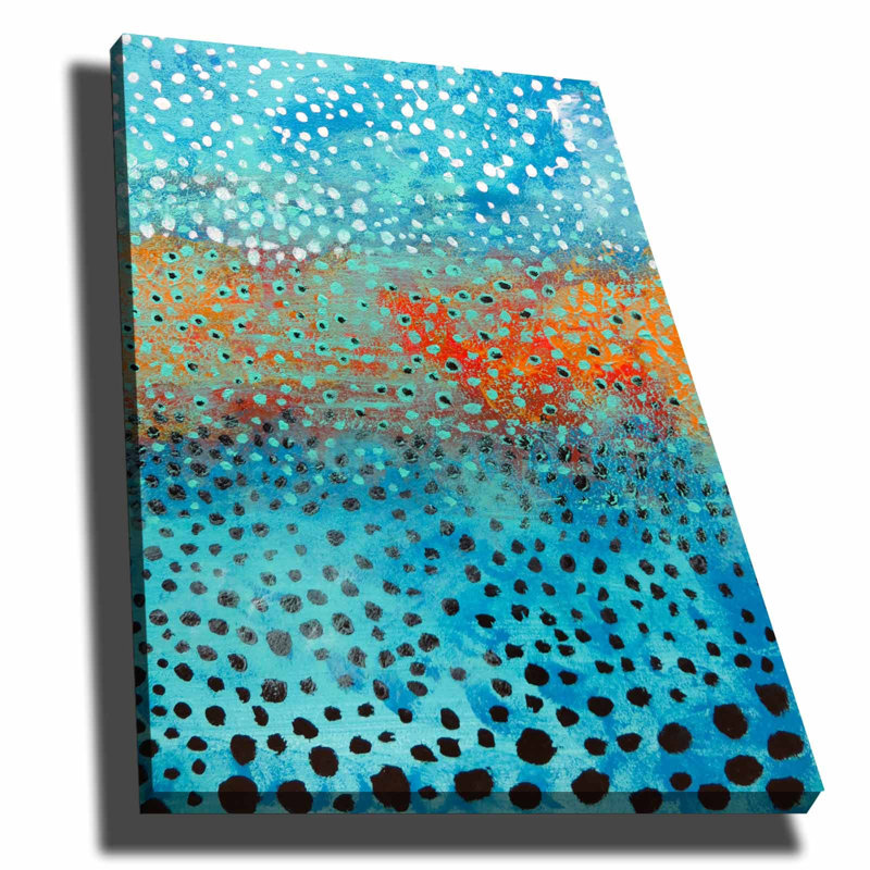 Stunning Decorative Canvas Painting, 27.6 x 39.4 inches | 100% Canvas (Thickness: 0.1 inches) & 100% Pine Wood Frame (Thickness: 0.87 inches) | Vibrant Blue, Orange, Red & Black Colors | Perfect for Living Room & Office Décor