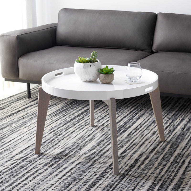 Table de bout plateau Ben, Blanc/gris