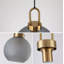 Pufahl 1 - Light Brass Sphere Pendant-Modern Glass Pendant Light - Adjustable Industrial Ceiling Fixture with E27 Stainless Iron Design
