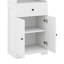 Armoire de rangement haute pour salle de bain, armoire de rangement moderne avec 4 portes, tablettes et tiroir, armoire de rangement supérieure, tablette ouverte