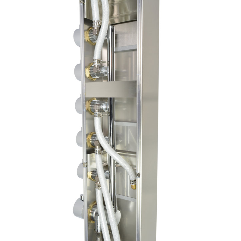 65'' Stainless Steel Shower Panel with Rainfall and Handheld Showerheads