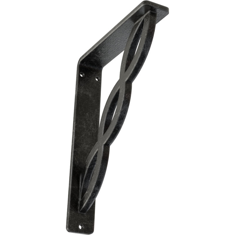 Support en fer forgé, Argent antique, H 8 po x l 1,5 po x P 5,5 po