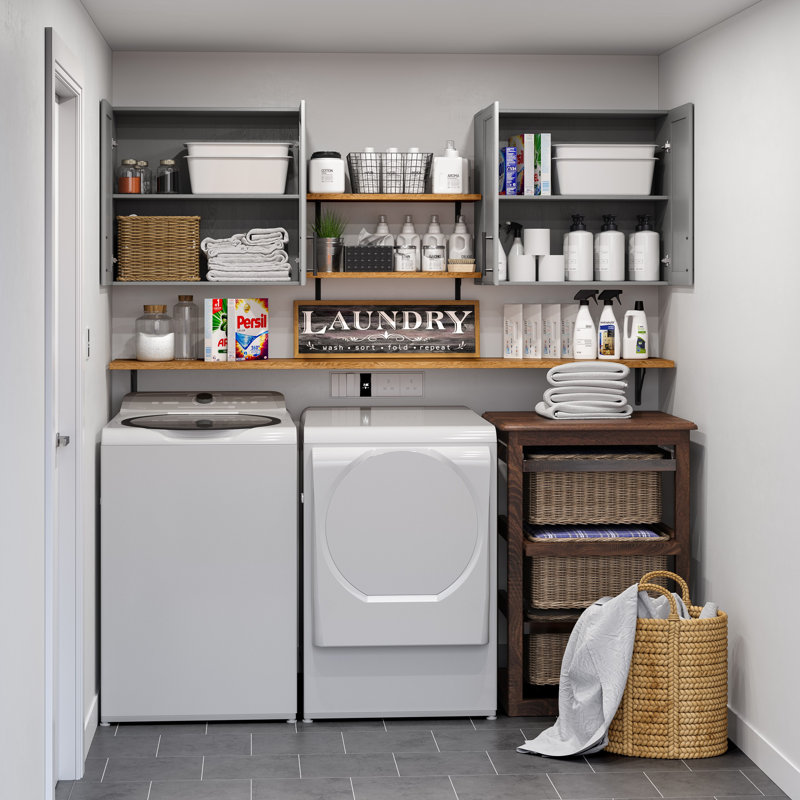 48"Kitchen Laundry Wall Amount Cabinet, Gray