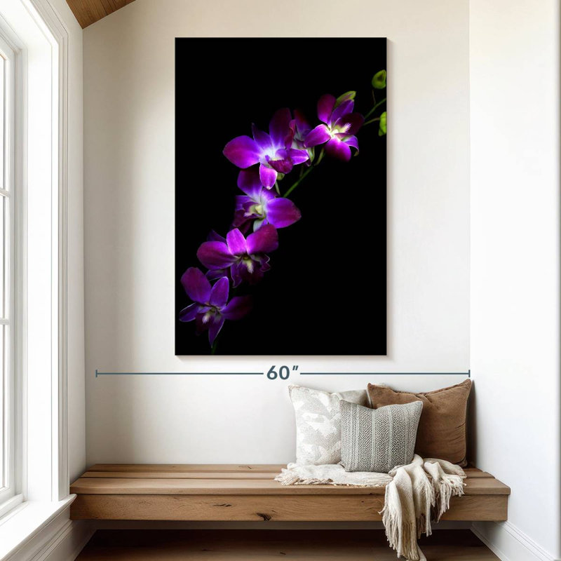 Harnek Purple Dendrobium Orchids, 51" H x 34" W