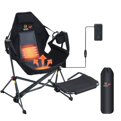 Heated Hammock Camping Chair with Footrest, Rocker, High Back, Cup Holder & Power Bank (1 Pack)