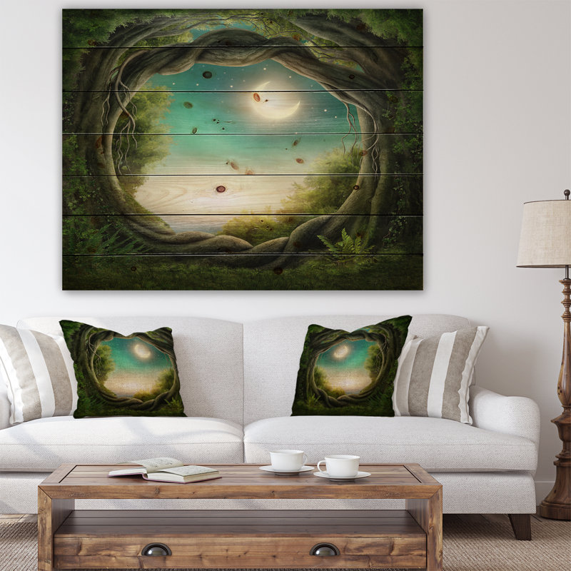 «Enchanted Dark Forest», impression, H 15 po x l 20 po x P 1 po, Bois