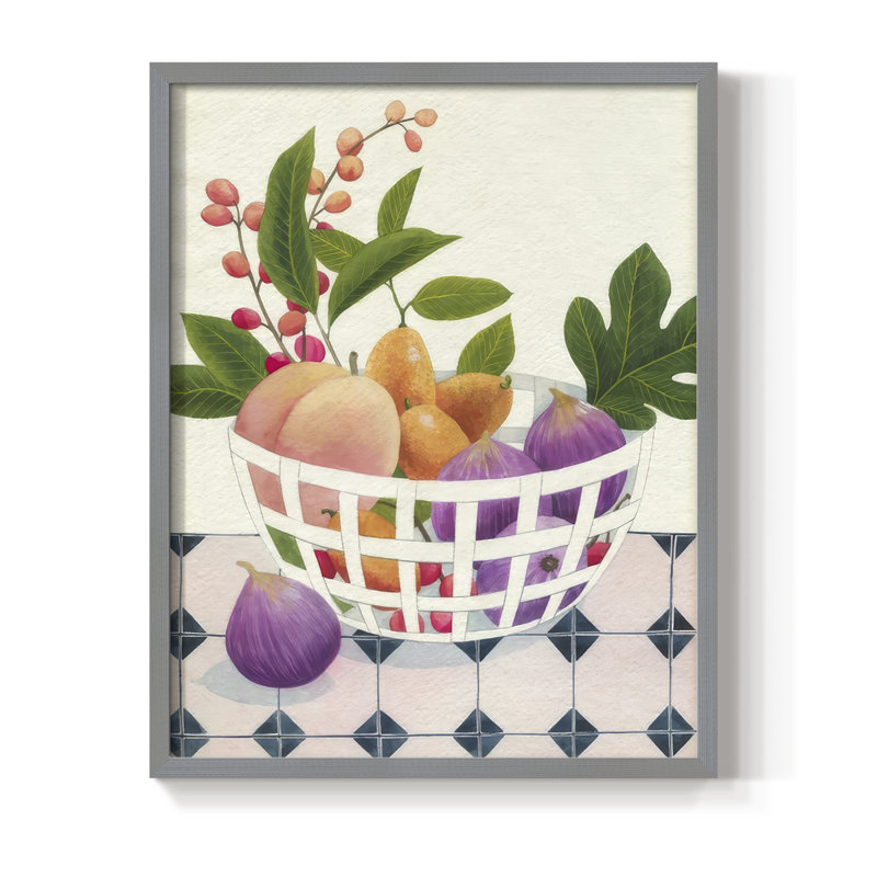 «Bright Fruit I», reproduction encadrée - bois massif, Gris, H 11 po x l 9 po