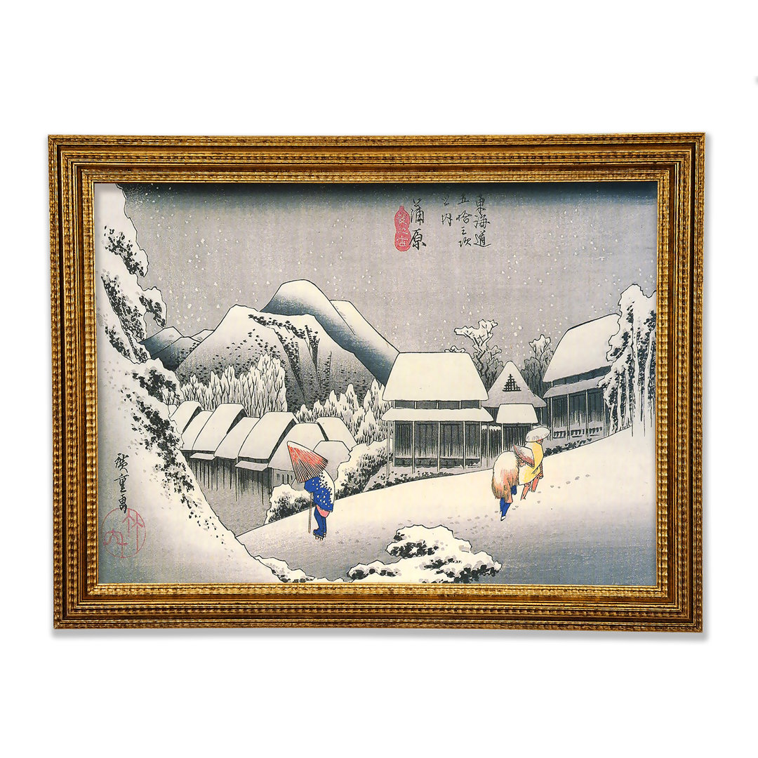 Hiroshige Ein Dorf im Schnee von Hiroshige - Einzelne Bilderrahmen Kunstdrucke