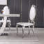 Ensemble de table de salle à manger 7 pièces, table en bois aggloméré à imprimé marbre avec chaises en velours et polyuréthane, base en acier inoxydable - 6 sièges-105270259-115146843