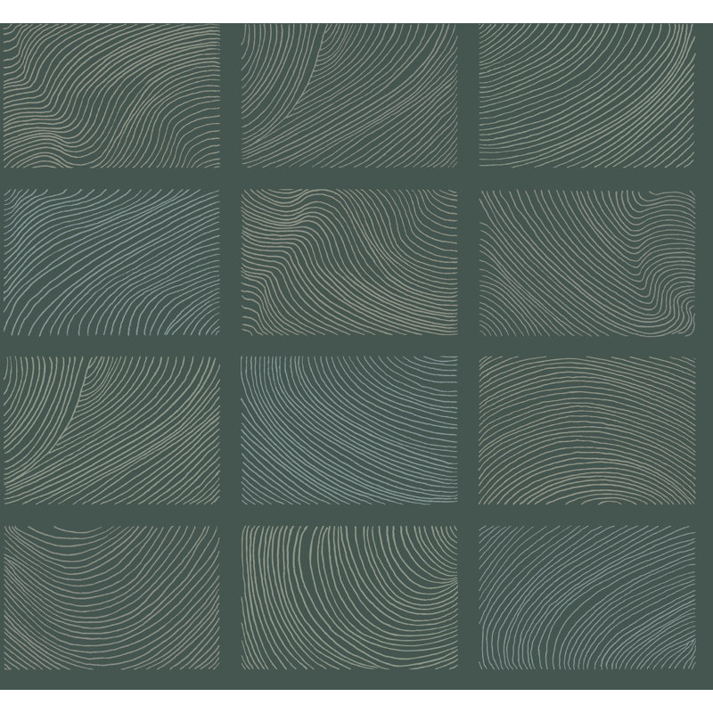 Bronson Ivory Topography Wallpaper, Green