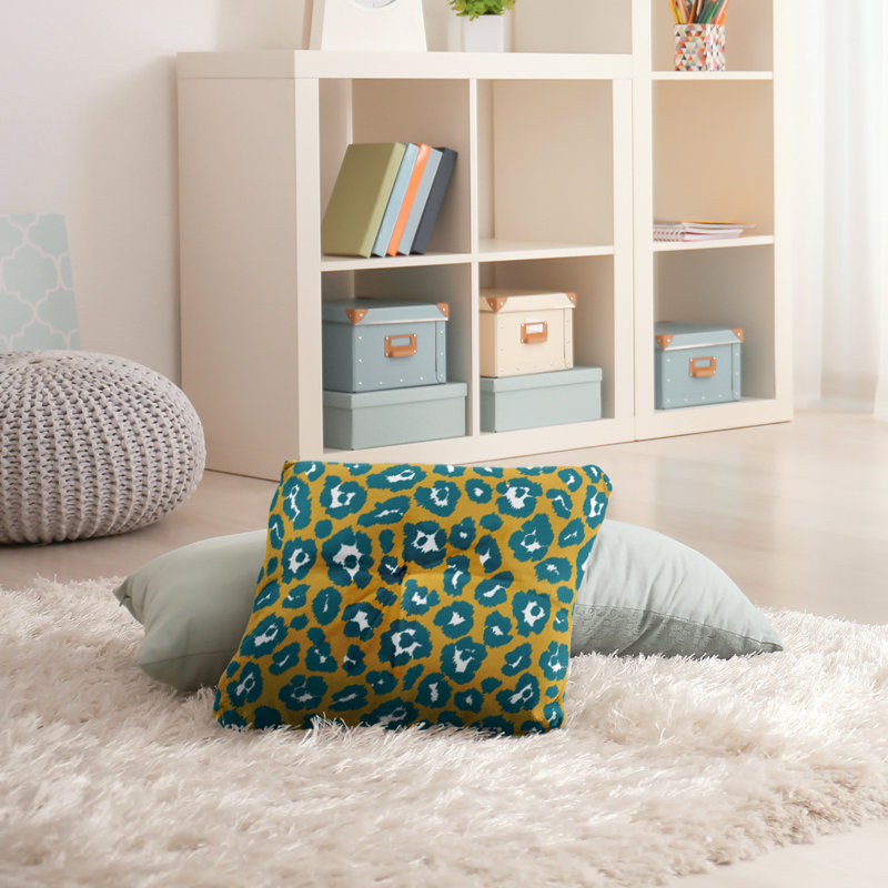 Animal Print Throw Pillow, Gold, 26" H x 26" W x 3" D