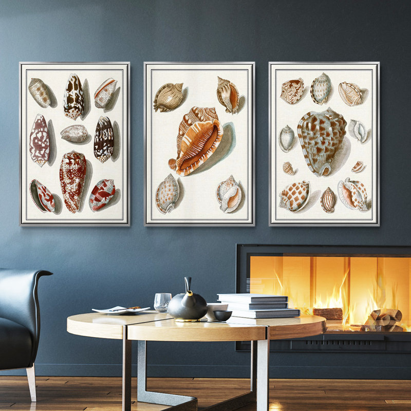 Ensemble de 3 pièces sur toile IV, H 40 po x l 78 po, Cadre flottant argent