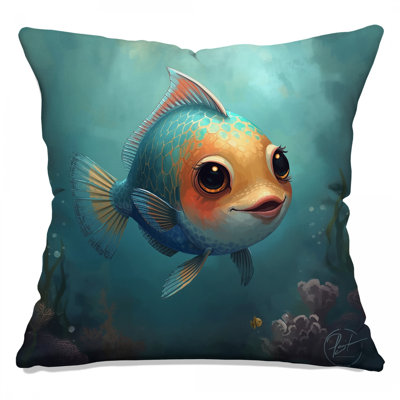 Cartoon Fish Underwater Double Sided Throw Pillows