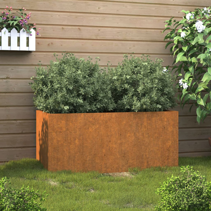 Planter Steel, Silver, 46cm H x 49cm W x 47cm D, 2