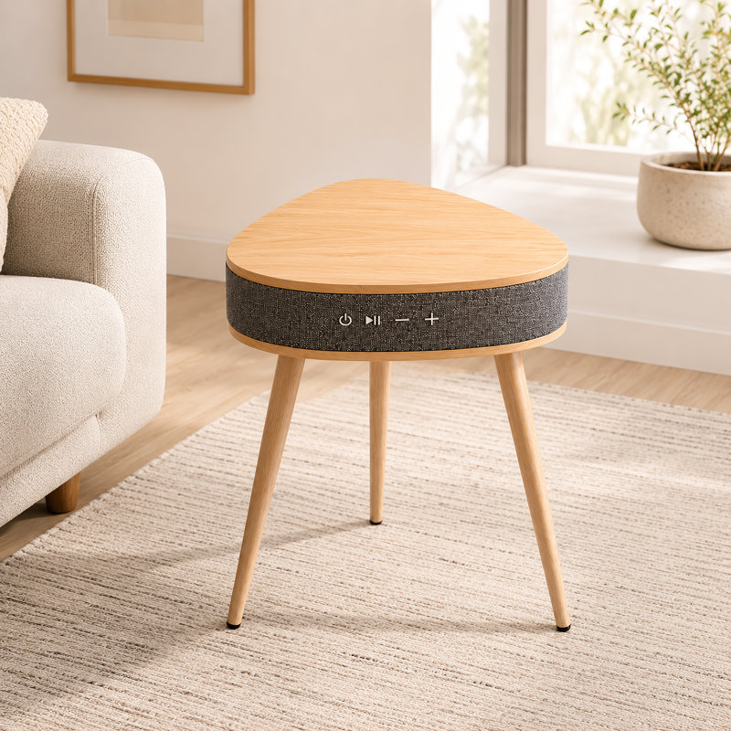 Table d'appoint intelligente avec chargement sans fil et haut-parleur Bluetooth