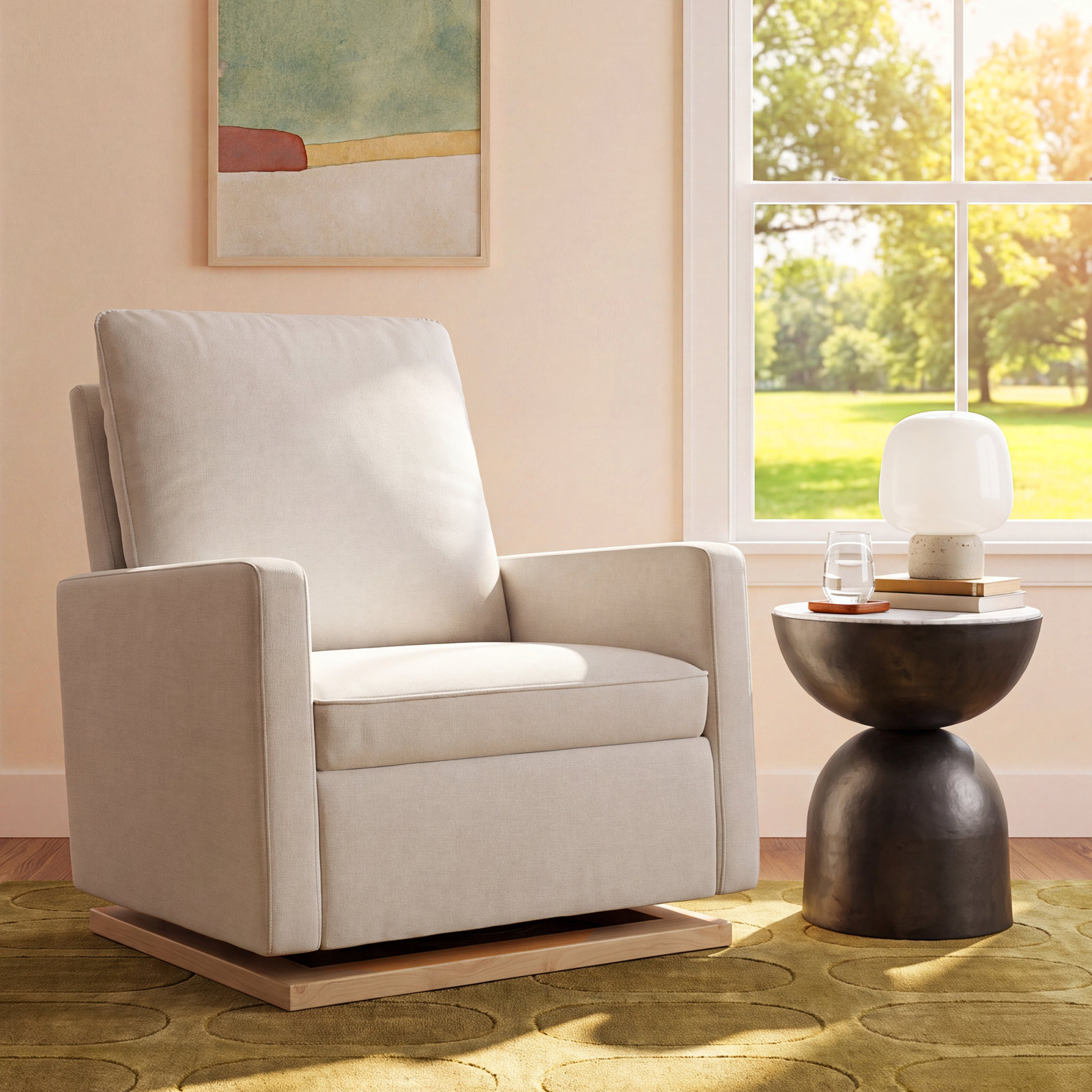 Cali Pillowback Glider, Performance Cream