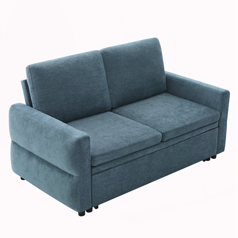 Canapé-lit avec dossier réglable 62,75 po, Bleu