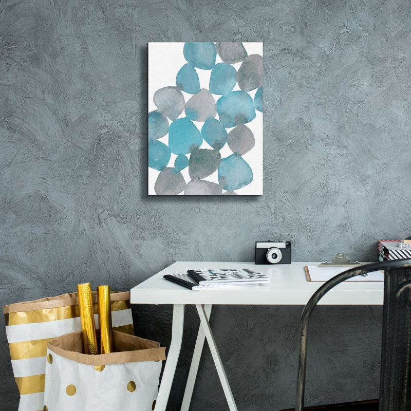 «Boho Beautiful 1 Blue» par Moira Hershey, art mural sur toile, H 16 po x l 12 po x P 0,75 po
