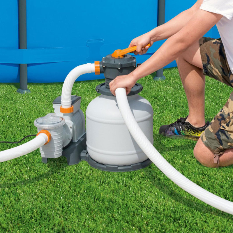 Bestway Flowclear 2200 Gallon Large Above Ground Swimming Pool Sand Filter Pump