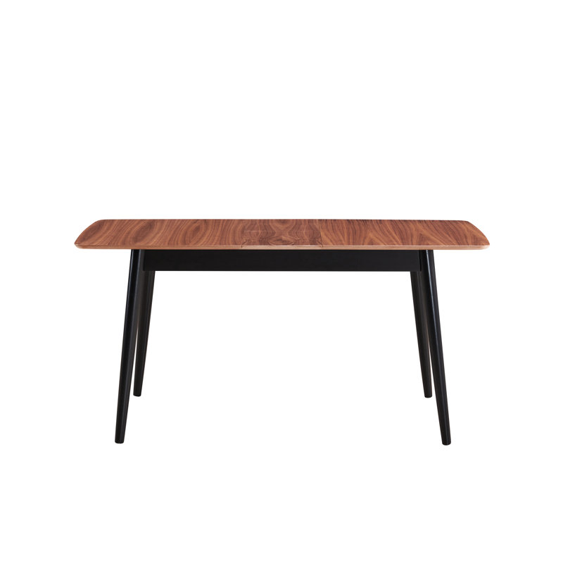 Table rectangulaire noire naturelle - Convient à différents espaces de salle à manger en bois et à base