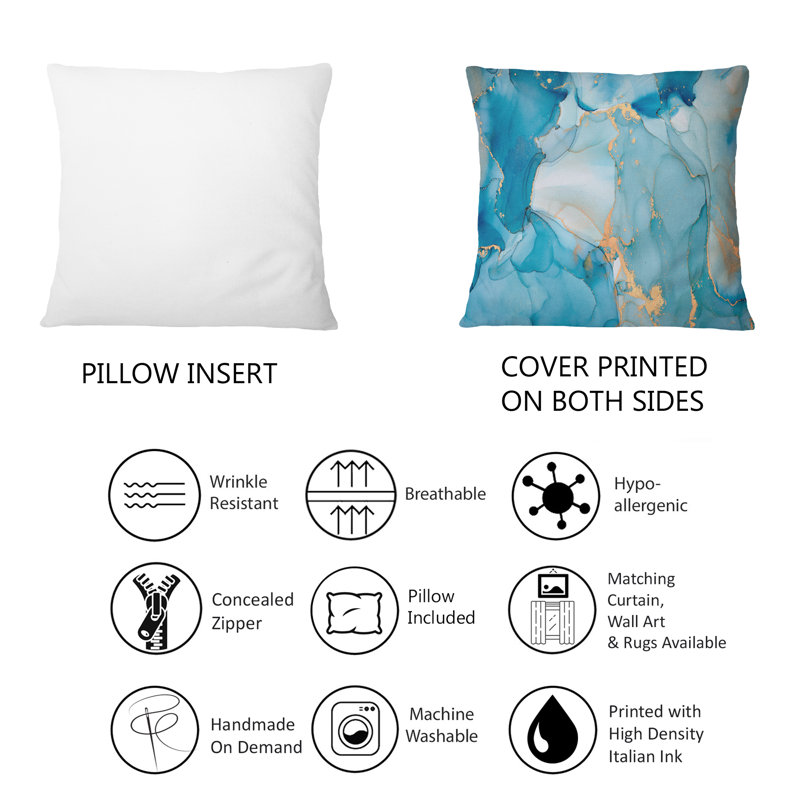 Coussin 12 "x 20" Blue and Gold
