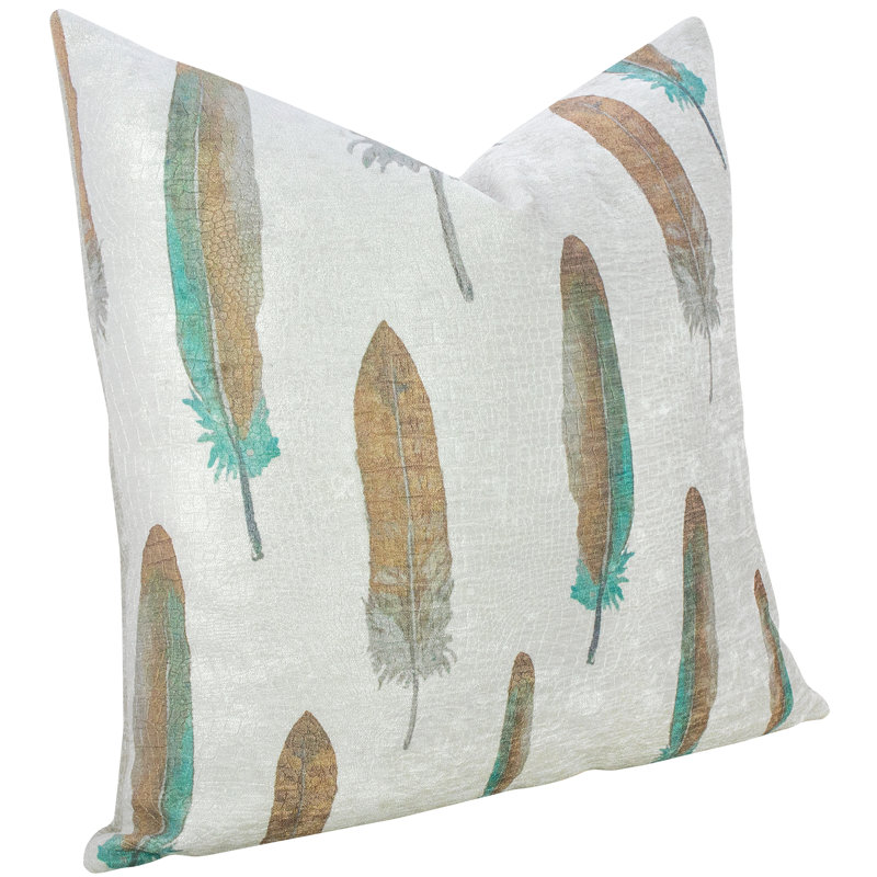 Feather Reversible Throw Pillow